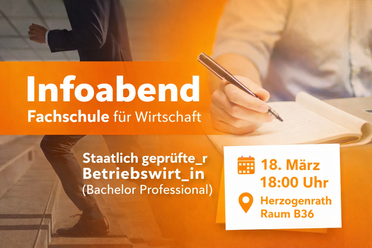 Mehr über den Artikel erfahren Informationsveranstaltung zur Fachschule für Wirtschaft – Jetzt zum staatlich geprüften Betriebswirt informieren