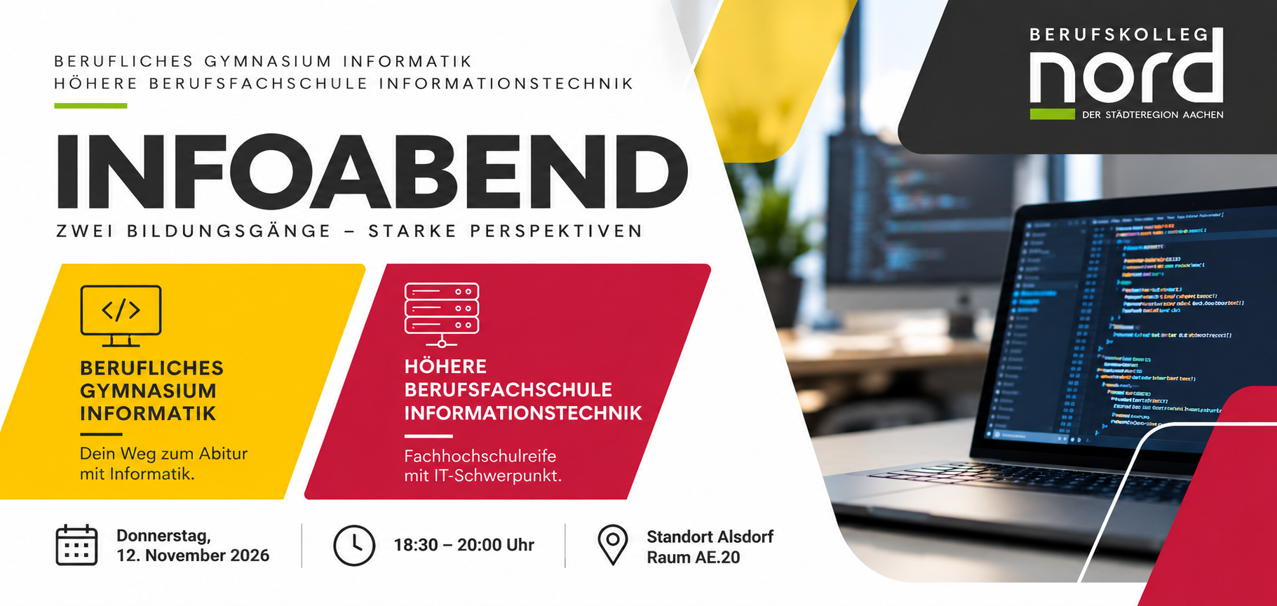 Mehr über den Artikel erfahren Infoabend: Berufliches Gymnasium Informatik und Höhere Berufsfachschule Informationstechnik